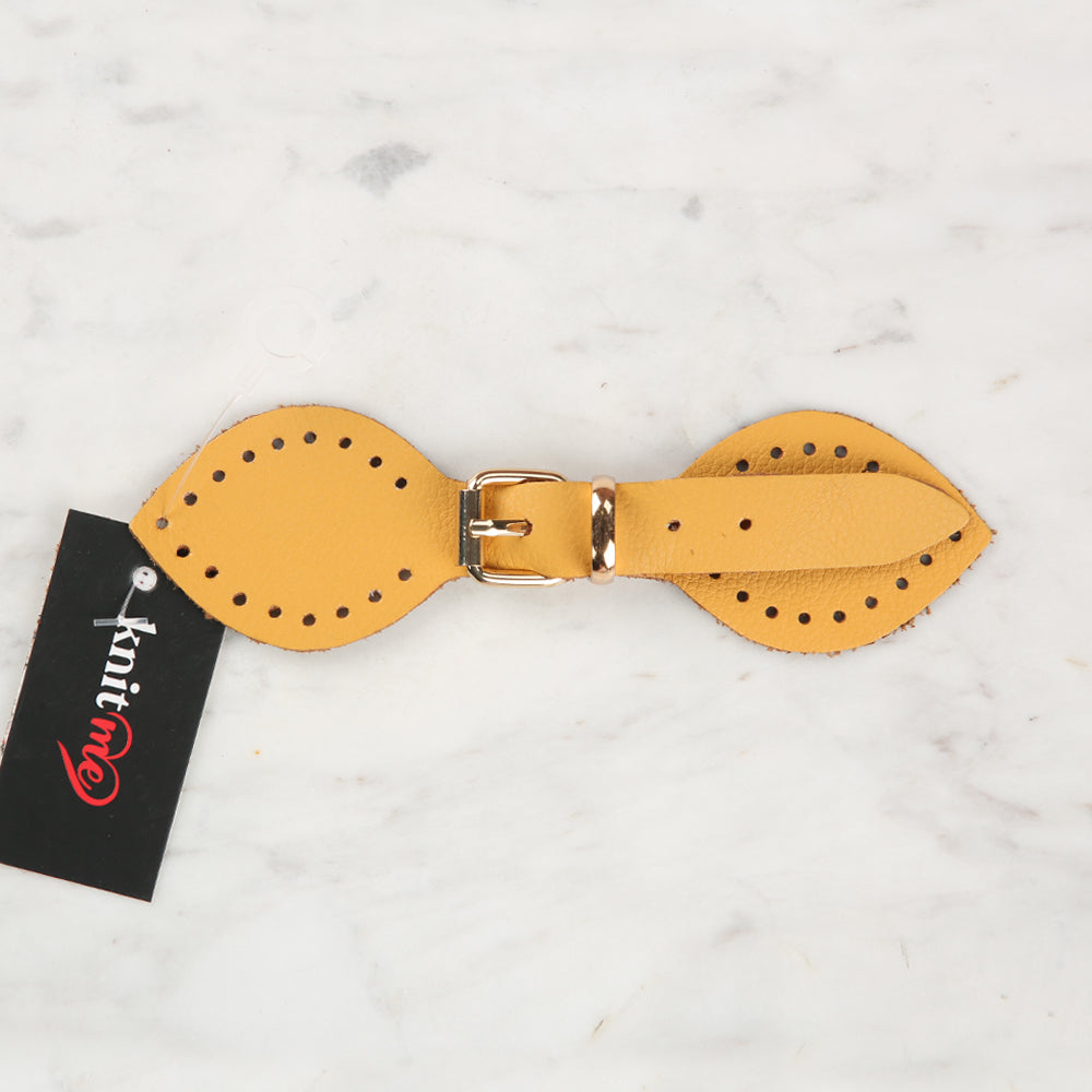 Knitme Genuine Leather Butterfly Apparatus 14 cm Mustard BA-0030