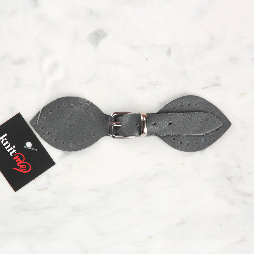 Knitme Genuine Leather Butterfly Apparatus 14 cm Anthracite BA-0030