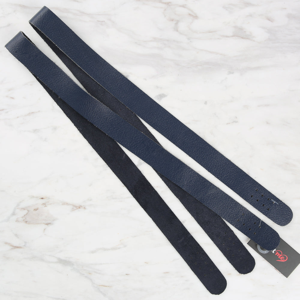 Knitme Genuine Leather Sports Sewing Bag Strap 75x2.5 cm Blue BA-0036