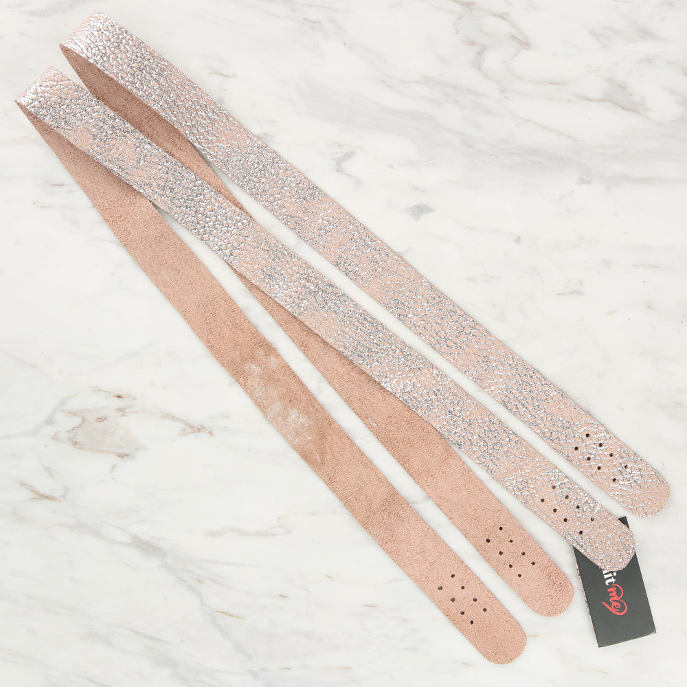 Knitme Genuine Leather Sports Sewing Bag Strap 75x2.5 cm Pink BA-0036