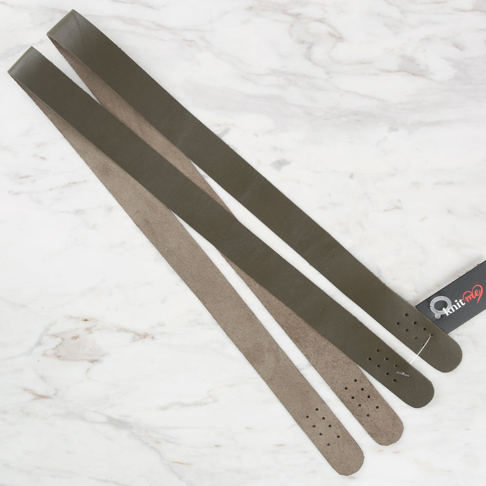Knitme Genuine Leather Sports Sewing Bag Strap 75x2.5 cm Khaki BA-0036