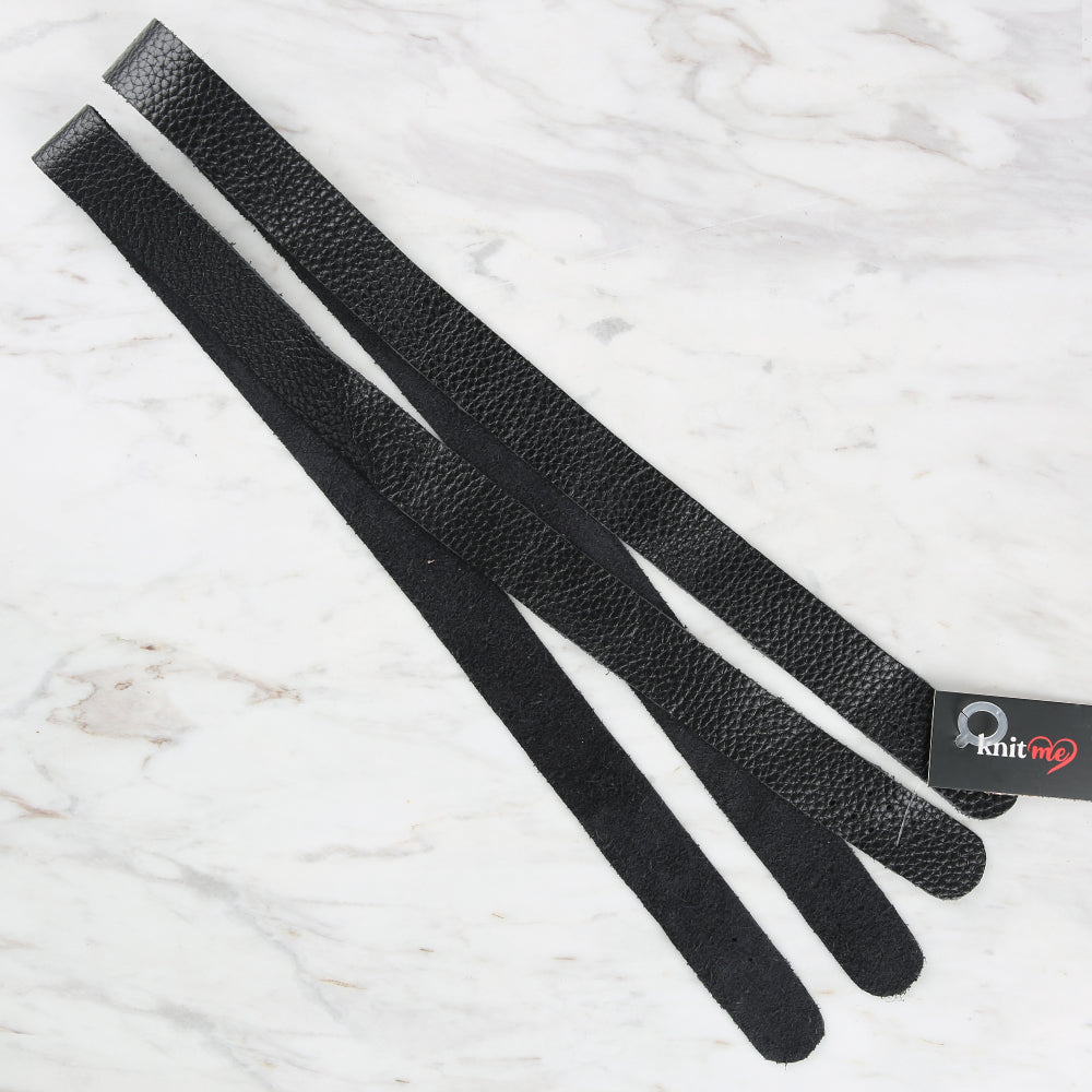 Knitme Genuine Leather Sports Sewing Bag Strap 75x2.5 cm Black BA-0036