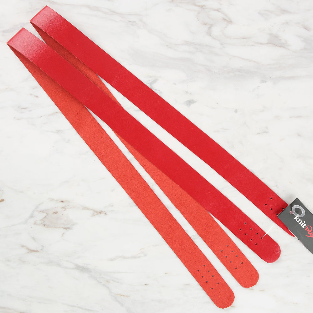 Knitme Genuine Leather Sports Sewing Bag Strap 75x2.5 cm Red BA-0036