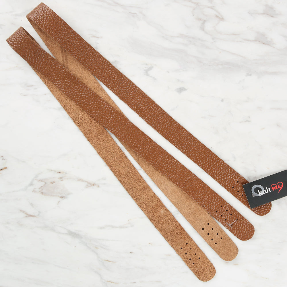 Knitme Genuine Leather Sports Sewing Bag Strap 75x2.5 cm Brown BA1-0036