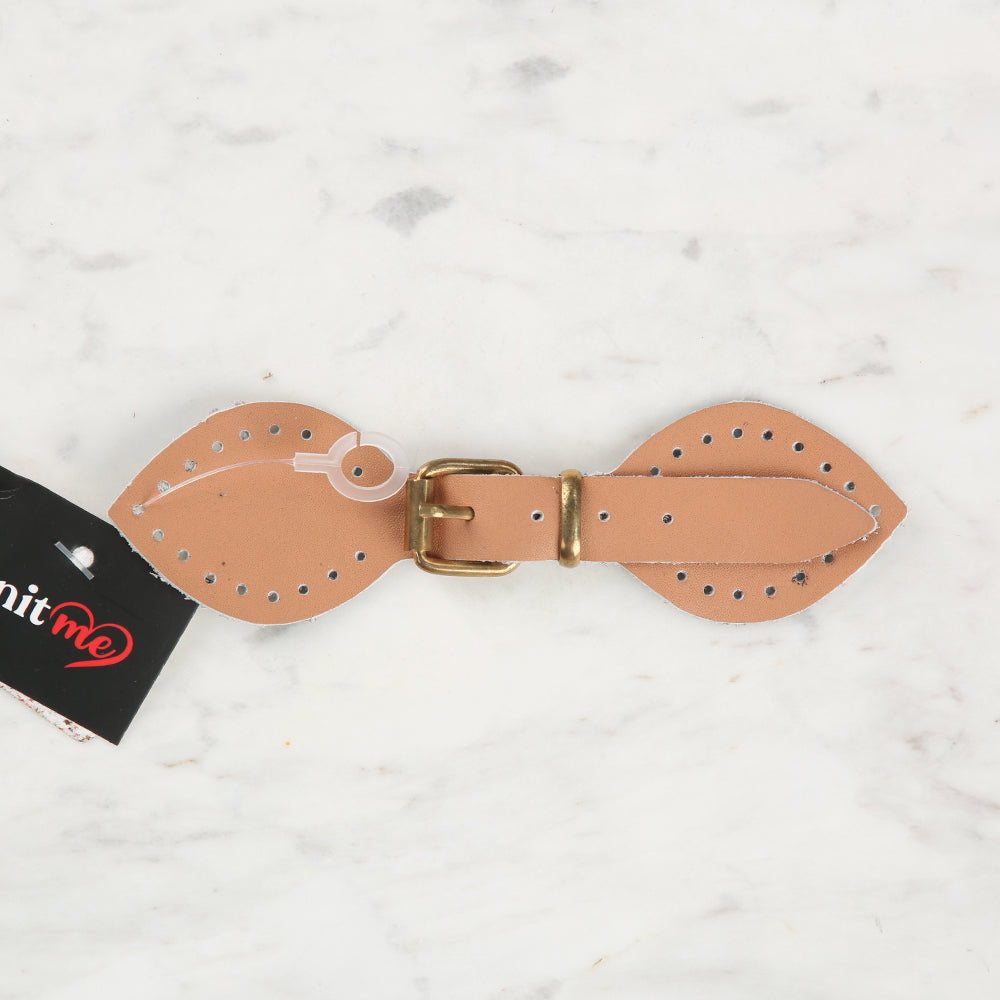 Knitme Genuine Leather Butterfly Apparatus 14 cm Beije BA-0030