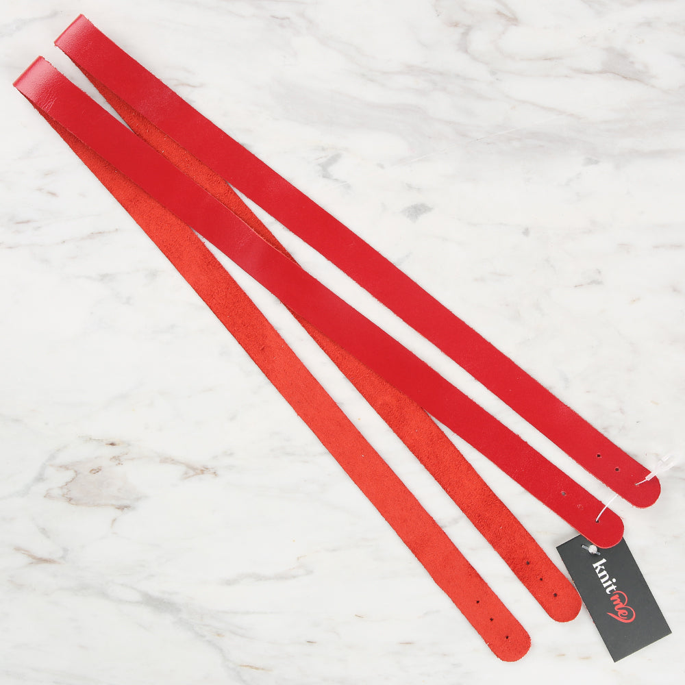 Knitme Genuine Leather Sports Sewing Bag Strap 70x1.7 cm Red BA-0075