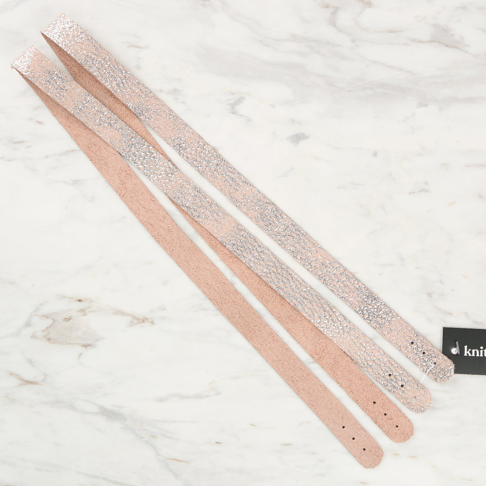 Knitme Genuine Leather Sports Sewing Bag Strap 70x1.7 cm Pink BA-0075