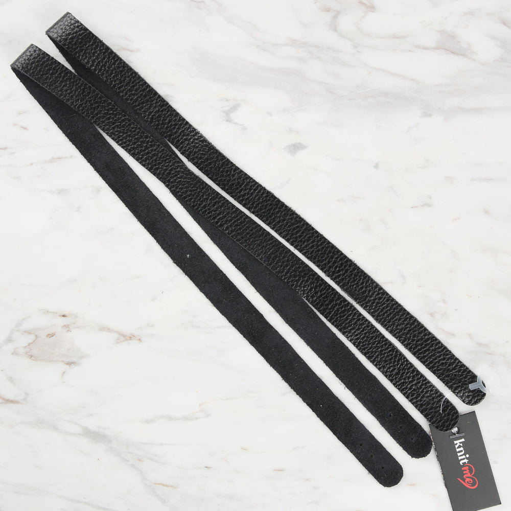 Knitme Genuine Leather Sports Sewing Bag Strap 70x1.7 cm Black BA-0075
