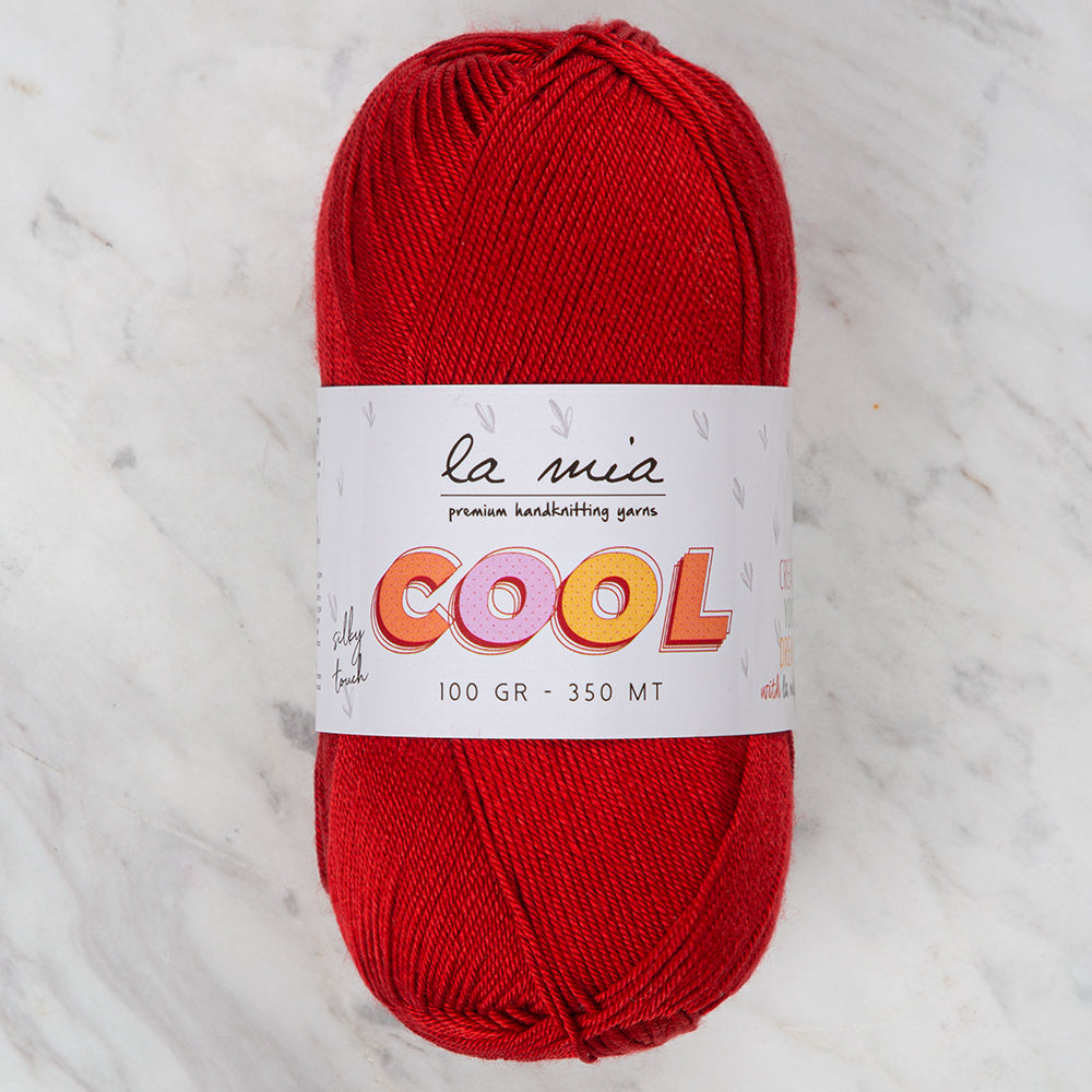 La Mia Cool Hand Knitting Yarn ,Red L028