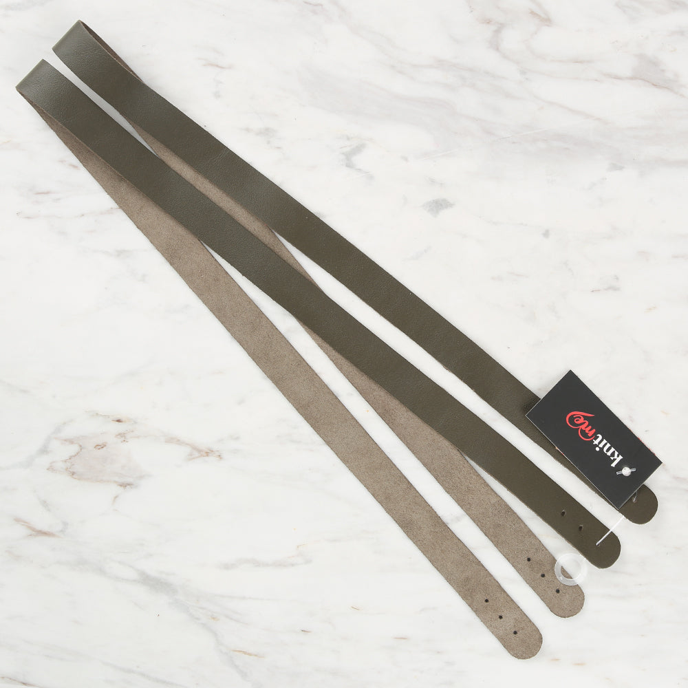 Knitme Genuine Leather Sports Sewing Bag Strap 70x1.7 cm Khaki BA-0075