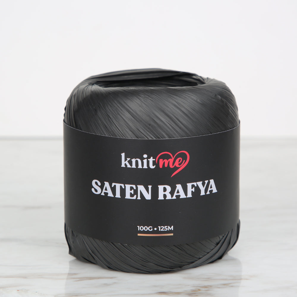 Knitme Satin Raffia Yarn, Anthracite - 2