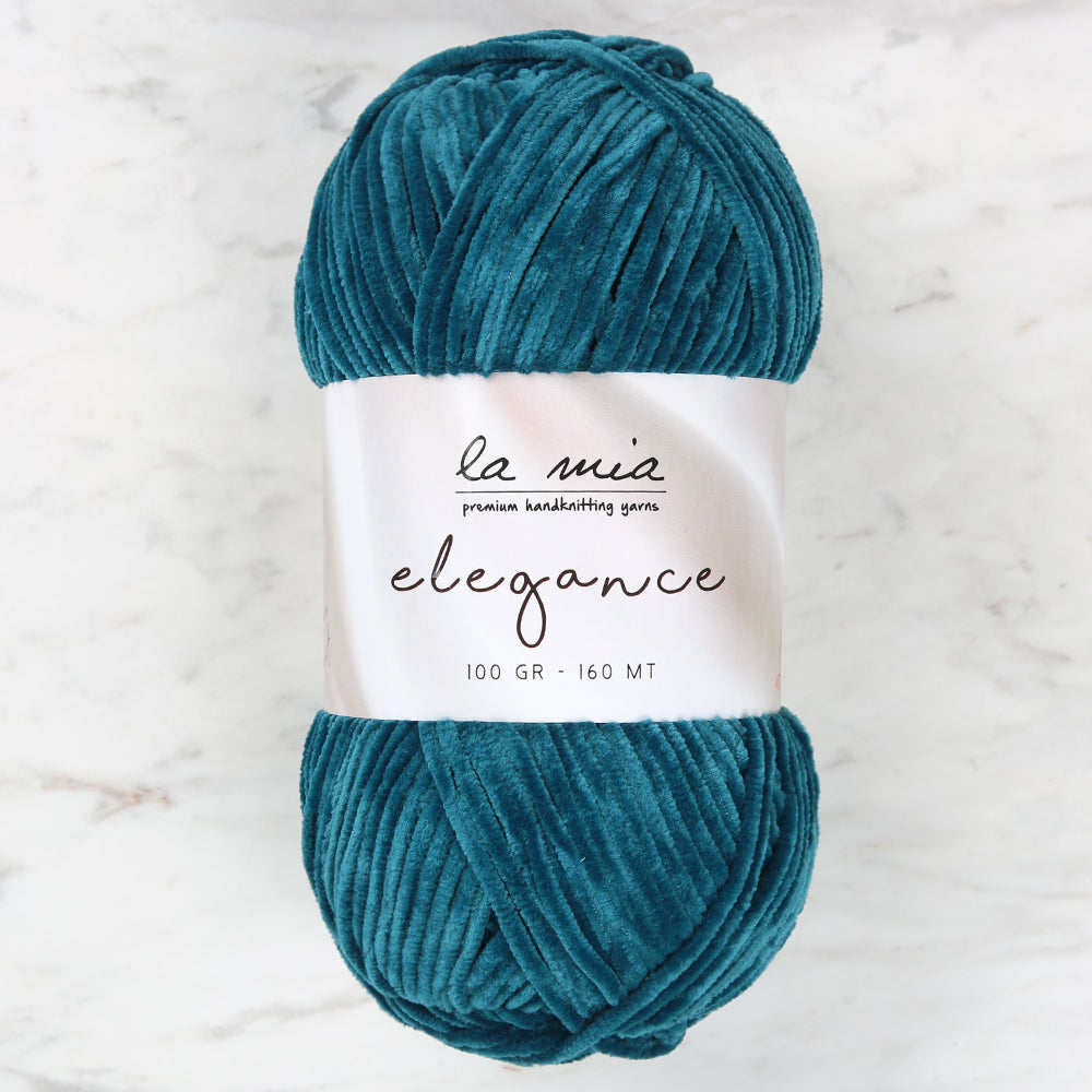 La Mia Elegance Fine Velvet Hand Knitting Yarn,Petrol Green - L918