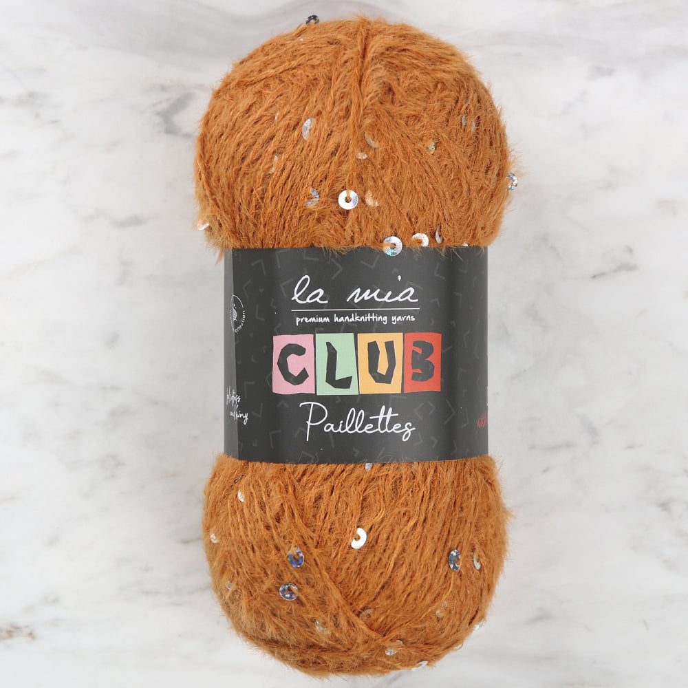 La Mia Club Paillettes Hand Kniitting Yarn, Cinnamon - 622
