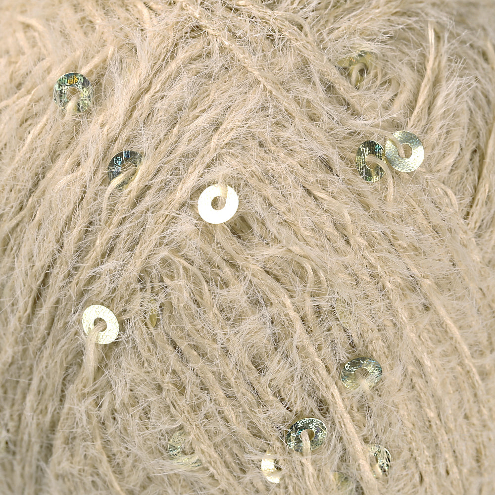 La Mia Club Paillettes Hand Kniitting Yarn, Beige - 618