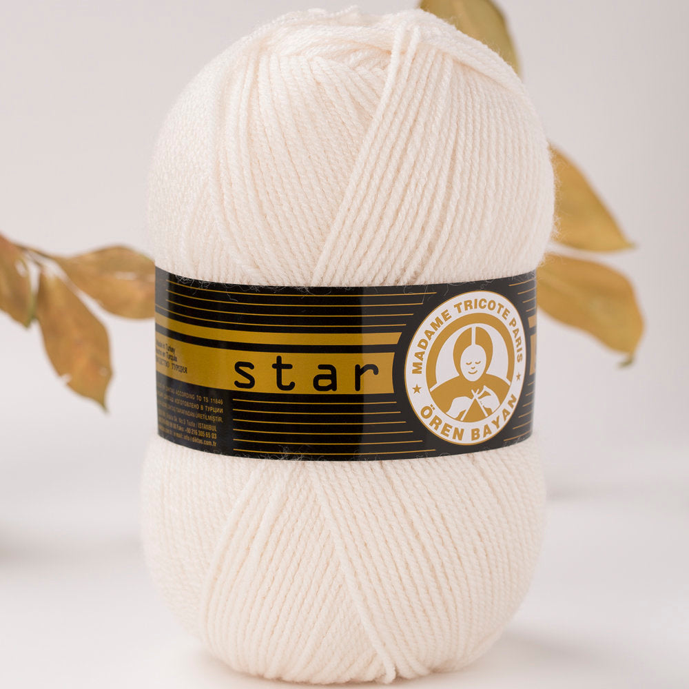 Madame Tricote Paris Star Knitting Yarn, Cream - 4-1754