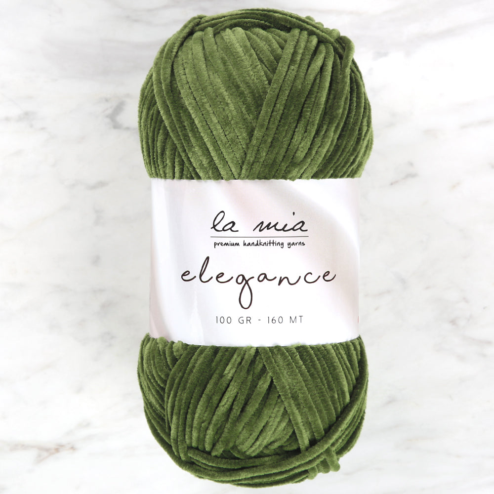 La Mia Elegance Velvet Hand Knitting Yarn,Green - L938