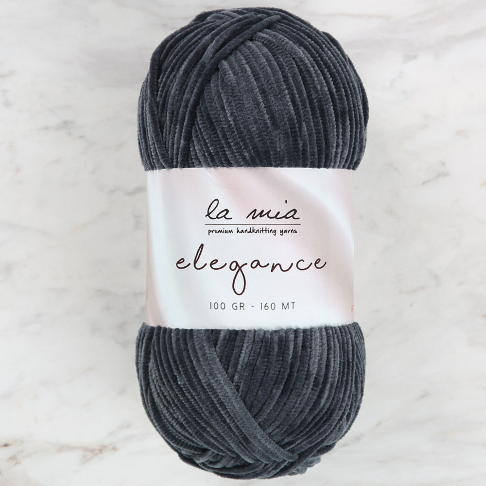 La Mia Elegance Velvet Hand Knitting Yarn,Anthracite - L905