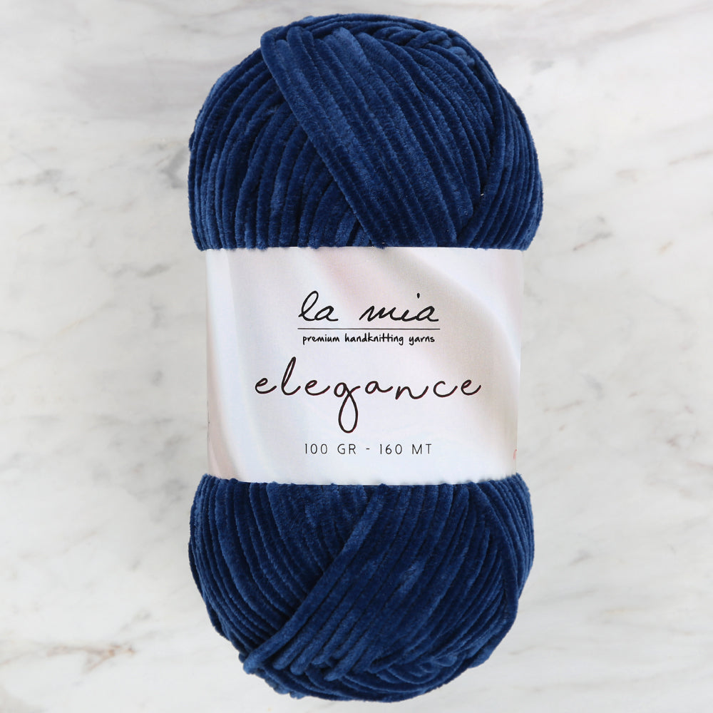 La Mia Elegance Velvet Hand Knitting Yarn,Navy blue - L917