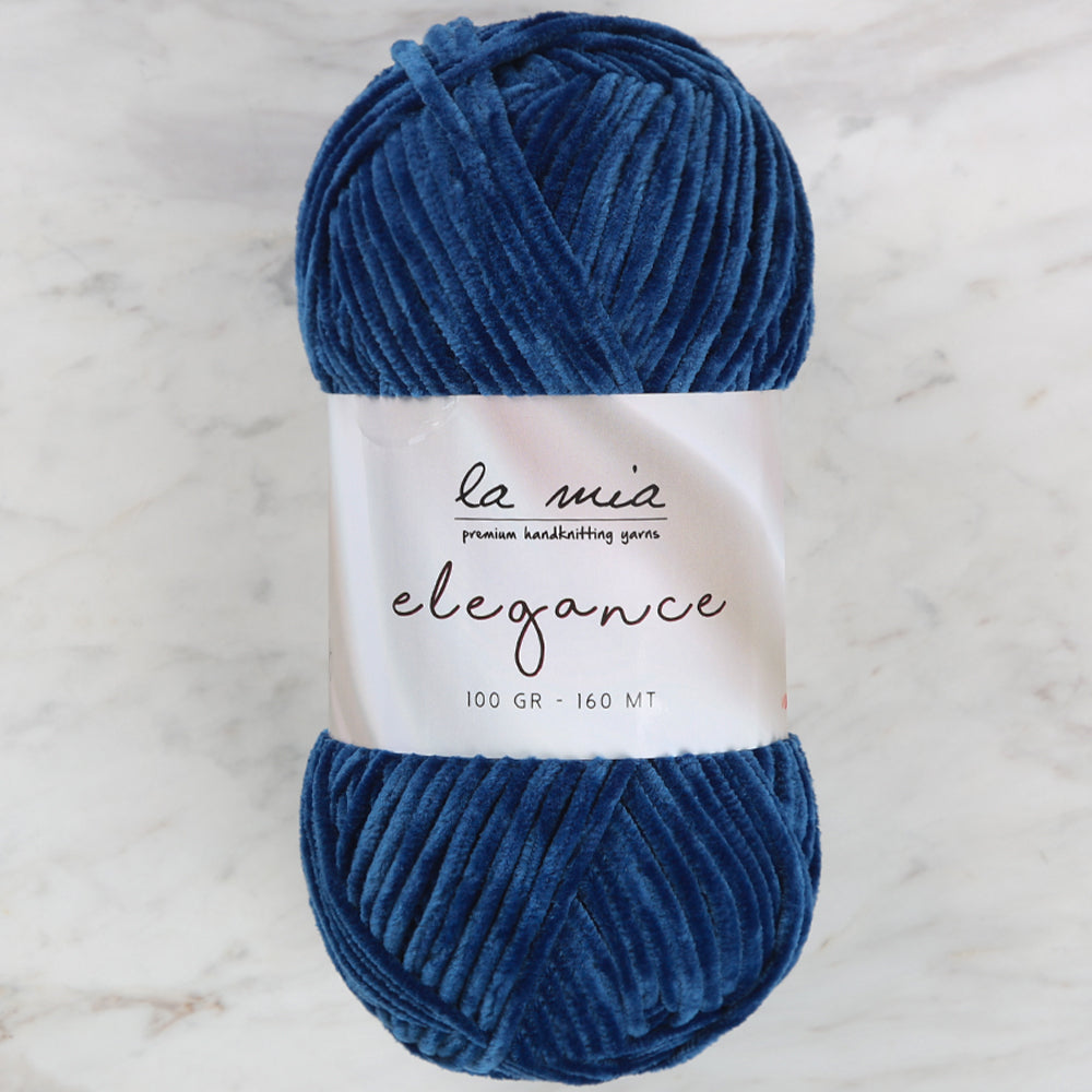 La Mia Elegance Velvet Hand Knitting Yarn,Blue - L958