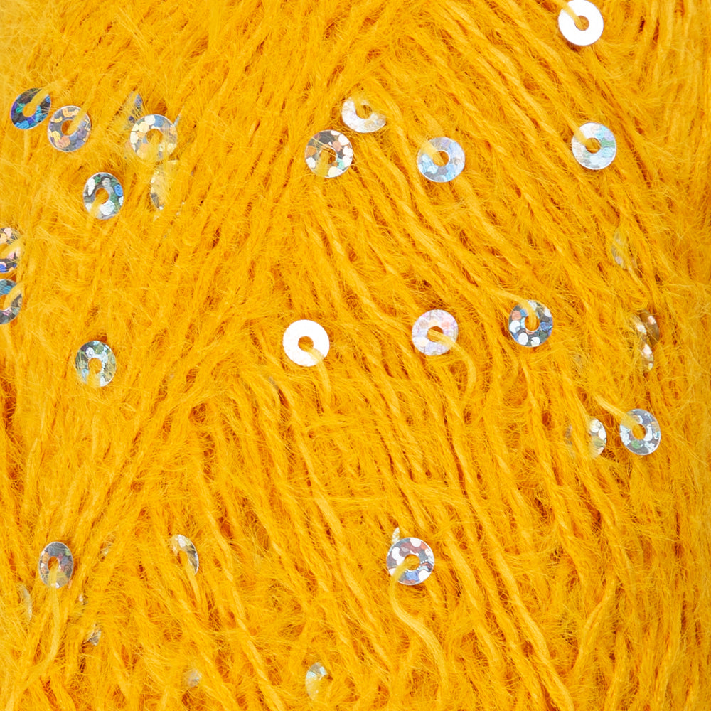 La Mia Club Paillettes Hand Kniitting Yarn, Mustard - 619