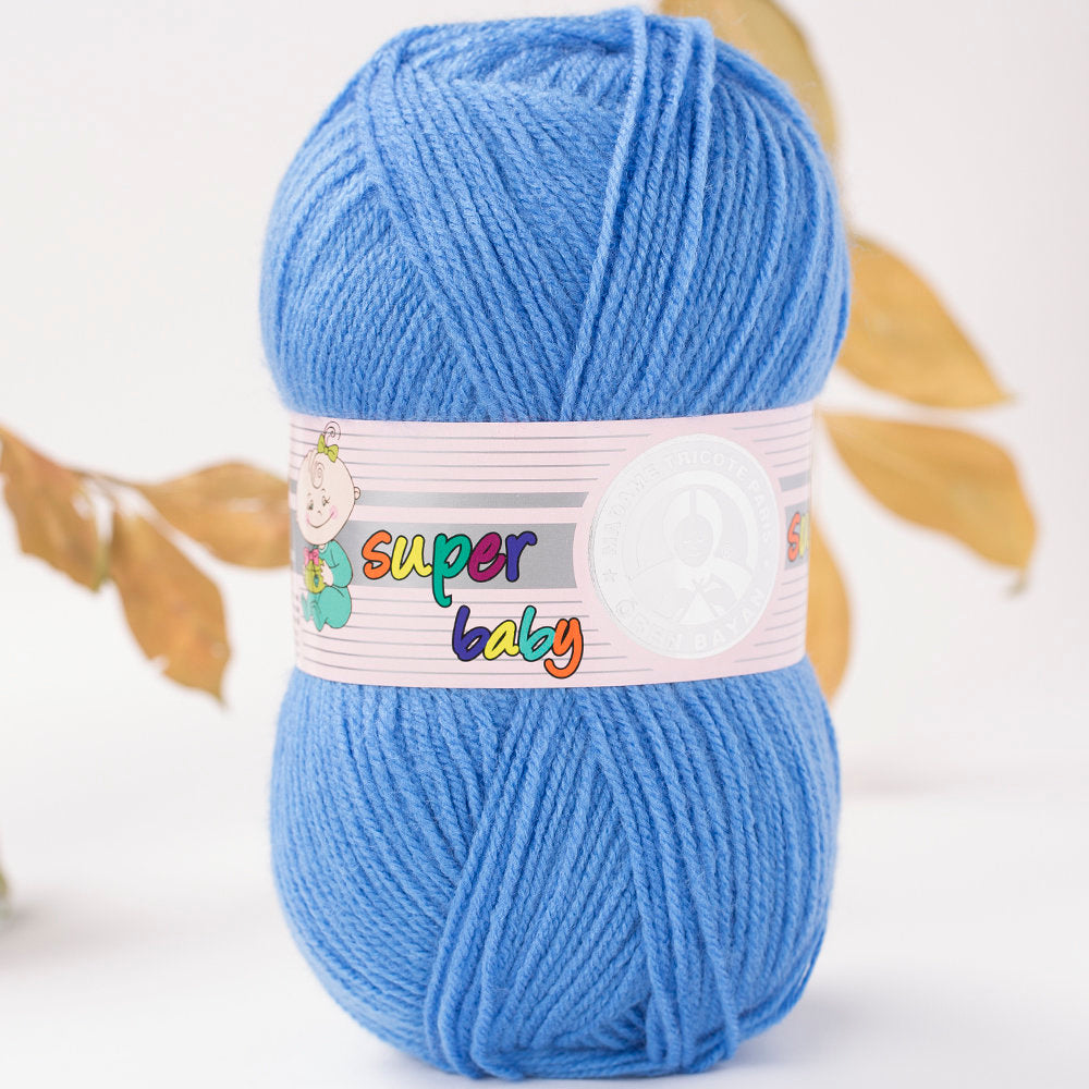 Madame Tricote Paris Super Baby Knitting Yarn, Blue - 15-1758