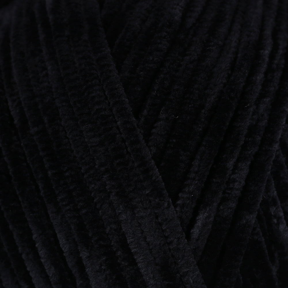 La Mia Elegance Fine Velvet Hand Knitting Yarn,Black - L902