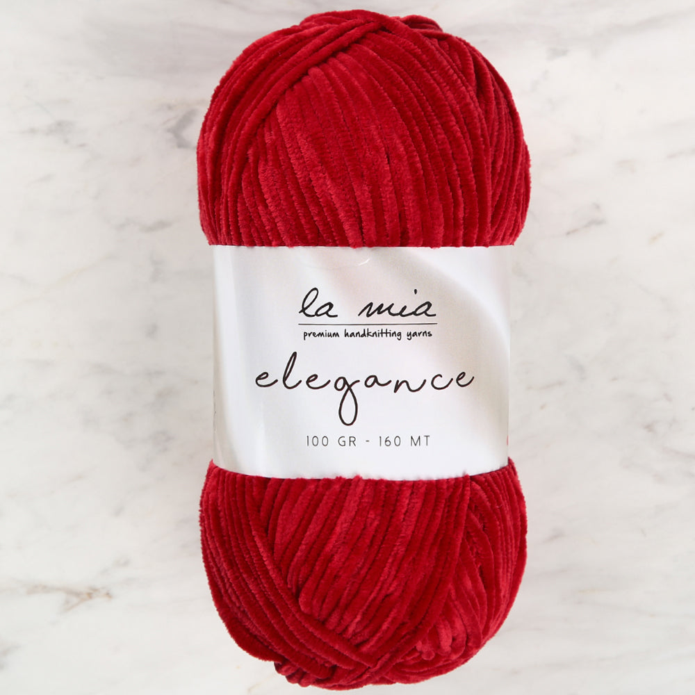 La Mia Elegance Velvet Hand Knitting Yarn,Red - L927