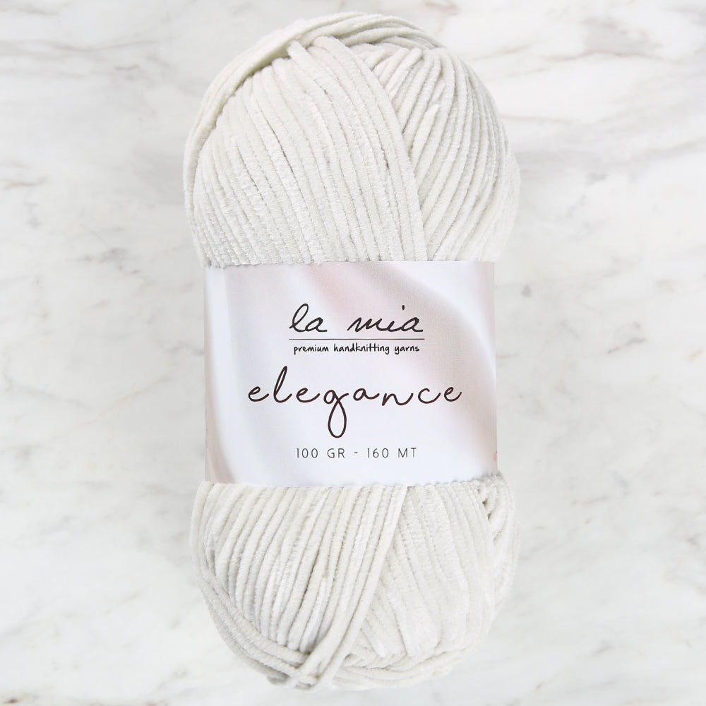 La Mia Elegance Fine Velvet Hand Knitting Yarn,Ecru - L943