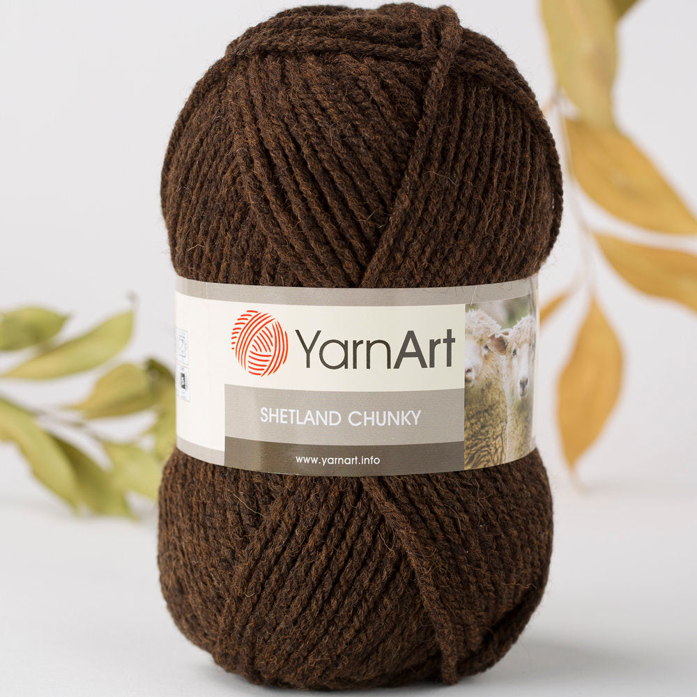 YarnArt Shetland Chunky Yarn, Brown - 619