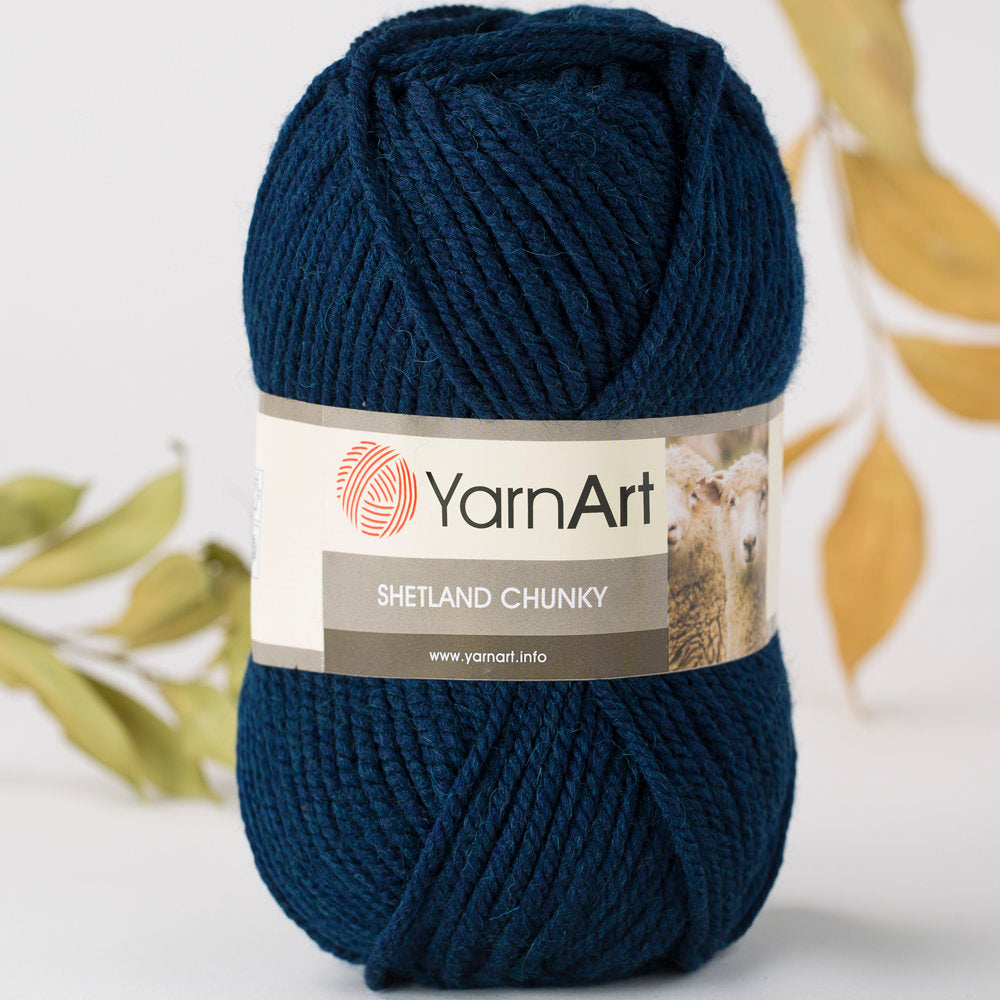 YarnArt Shetland Chunky Yarn, Navy Blue - 633