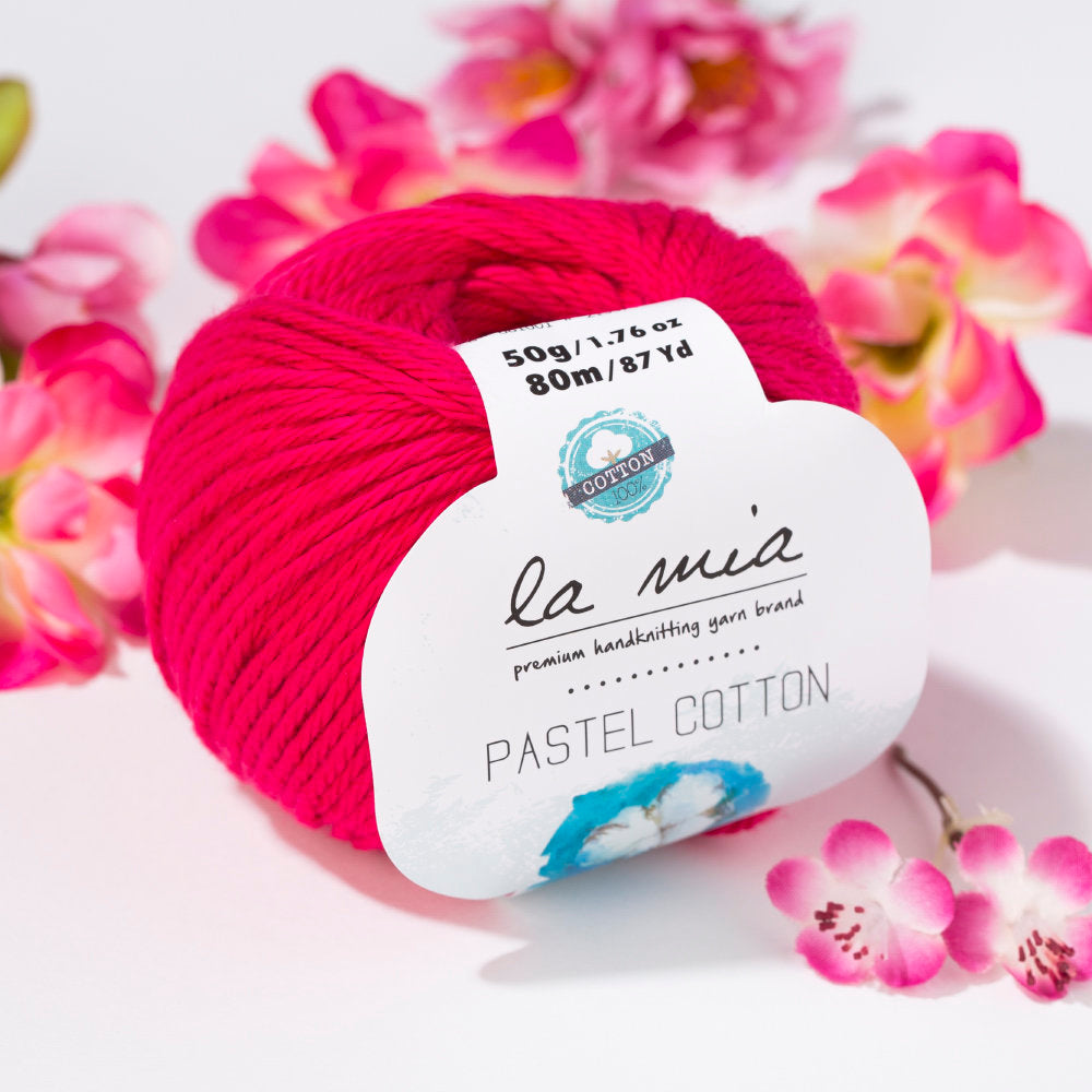 La Mia Pastel 100% Cotton Yarn, Fuchsia - L058