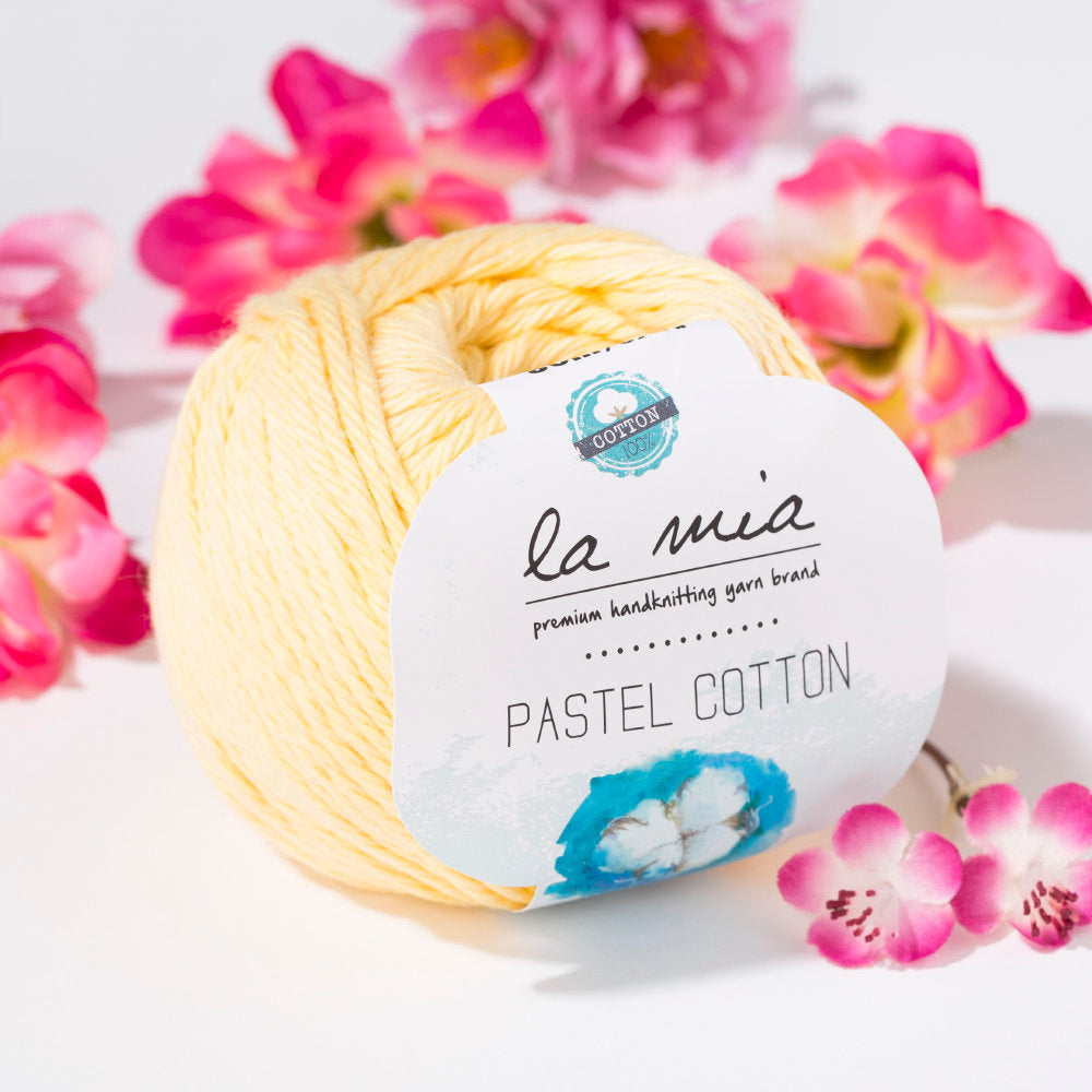 La Mia Pastel 100% Cotton Yarn, Yellow - L060