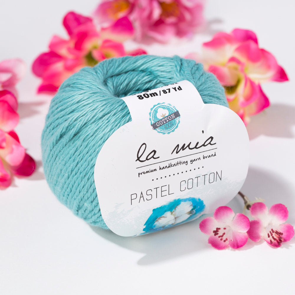 La Mia Pastel 100% Cotton Yarn, Aqua Blue - L053