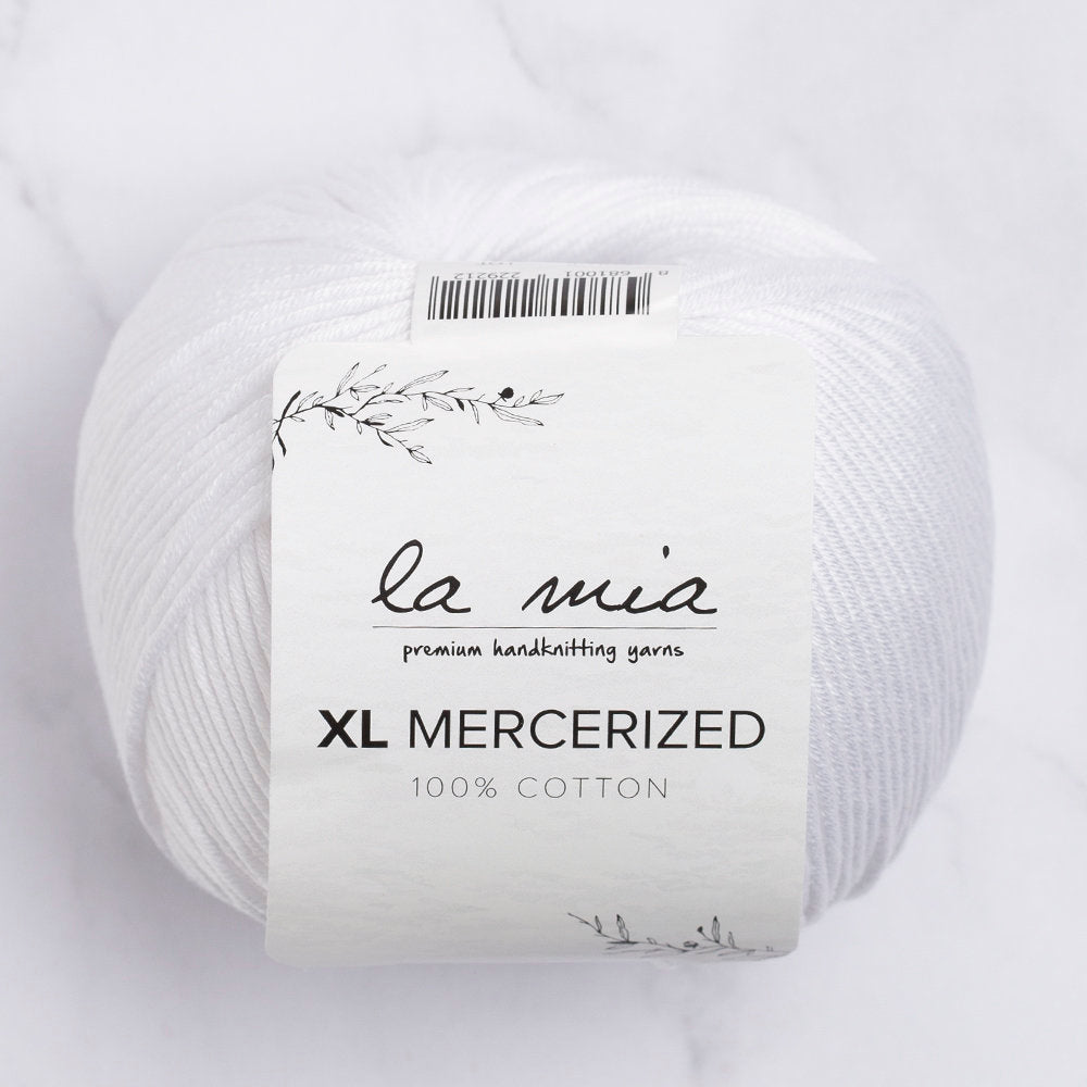 La Mia XL Mercerized Cotton Yarn, White - 2