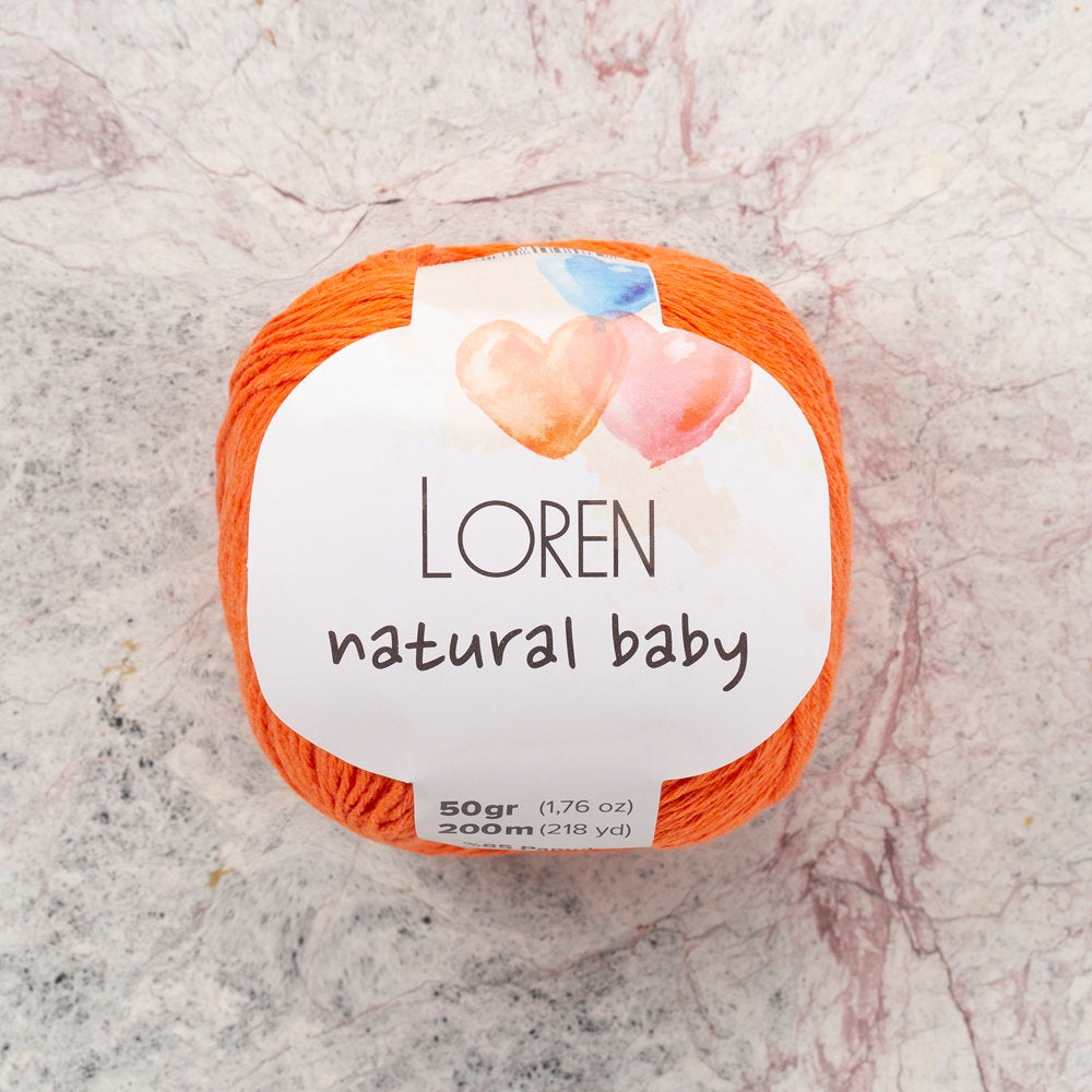 Loren Natural Baby Yarn, Orange - R096