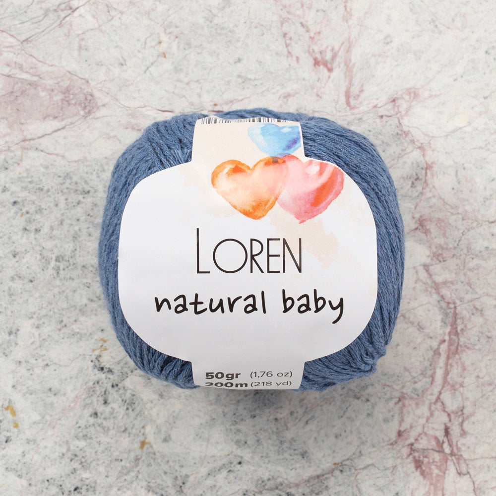 Loren Natural Baby Yarn, Blue - R102