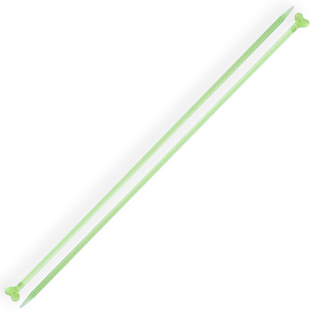 Kartopu 5 mm 35 cm Plastic Heart-Shaped Knitting Needle, Green