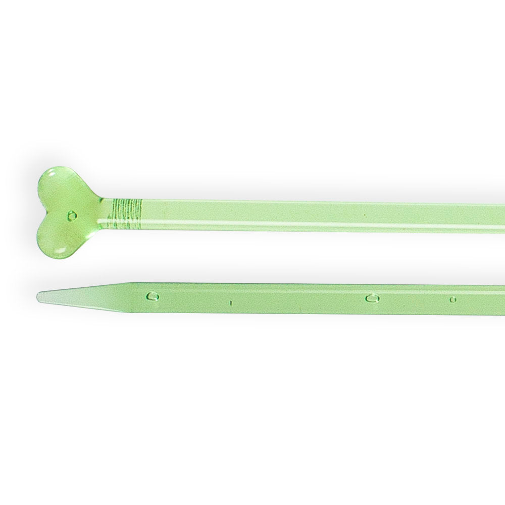 Kartopu 5 mm 35 cm Plastic Heart-Shaped Knitting Needle, Green