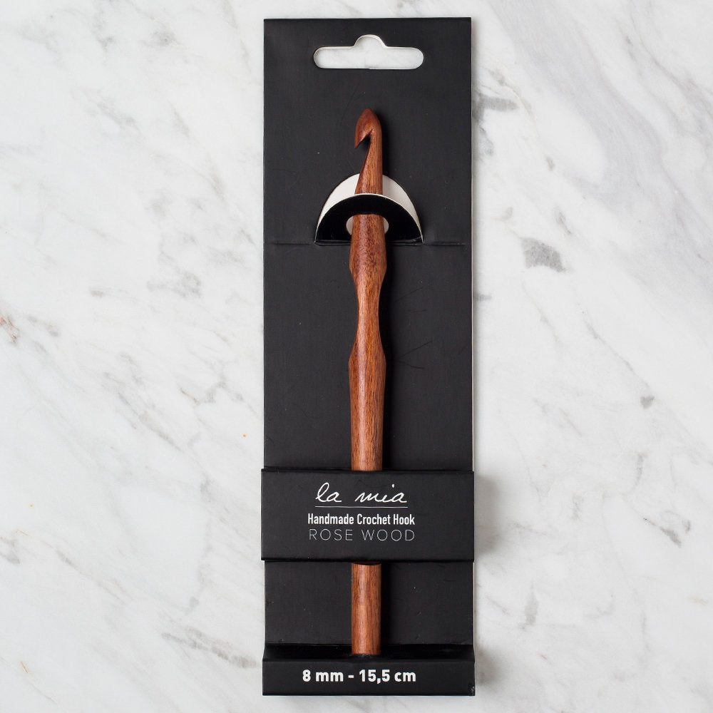 La Mia Rosewood 8 mm 15.5 cm Wooden Crochet Hook