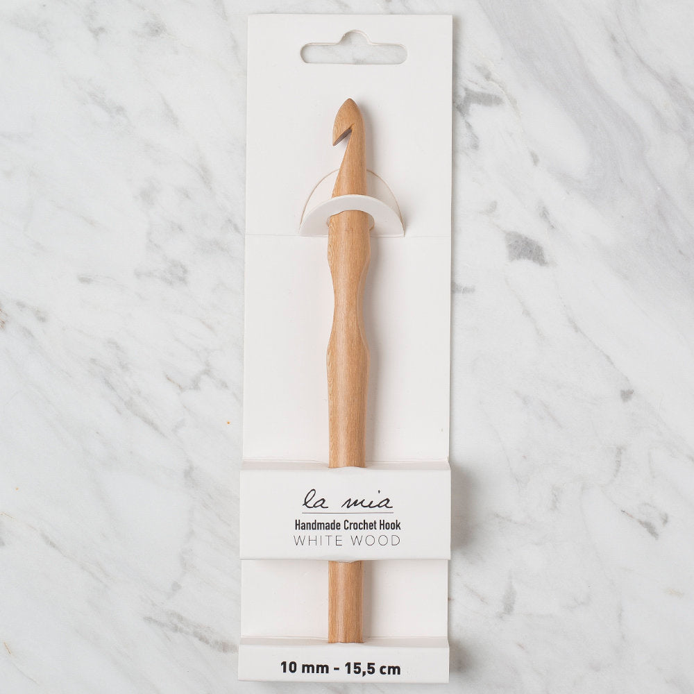 La Mia Whitewood 10 mm 15.5 cm Wooden Crochet Hook