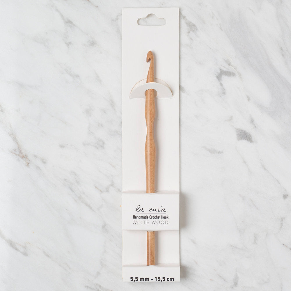 La Mia Whitewood 5.5 mm 15.5 cm Wooden Crochet Hook