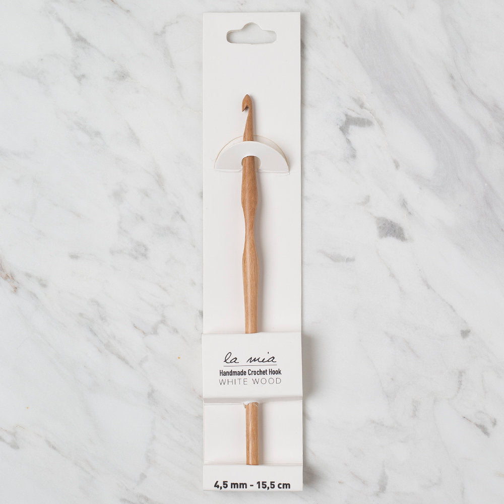 La Mia Whitewood 4.5 mm 15.5 cm Wooden Crochet Hook