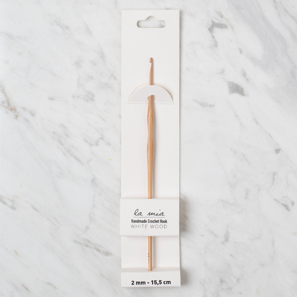 La Mia Whitewood 2 mm 15.5 cm Wooden Crochet Hook