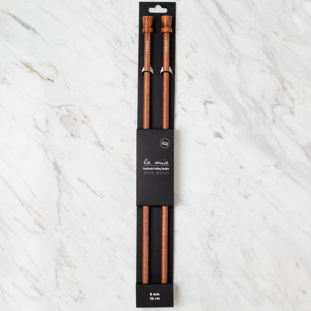 La Mia Rosewood 8 mm 36 cm Wooden Knitting Needle