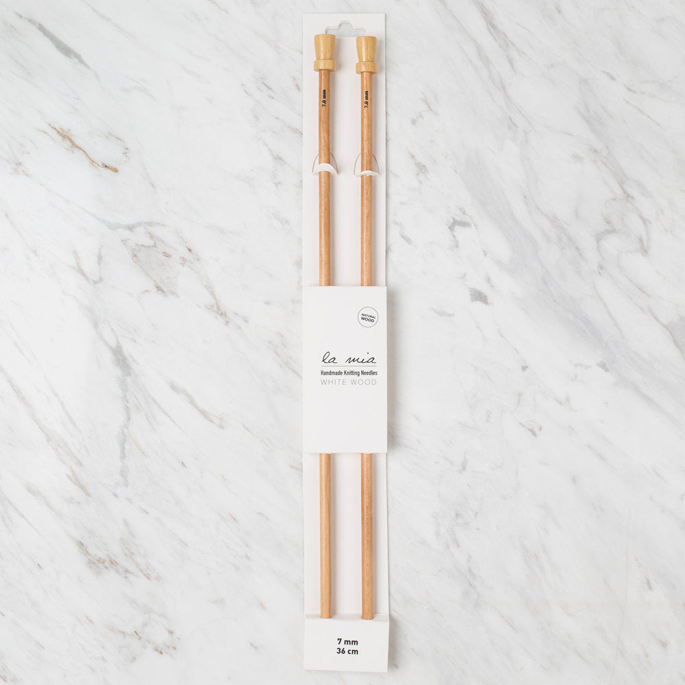 La Mia Whitewood 7 mm 36 cm Wooden Knitting Needle