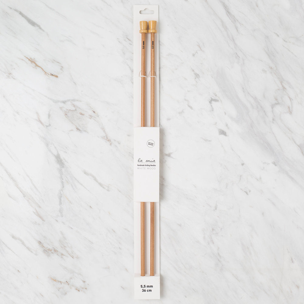 La Mia Whitewood 5.5 mm 36 cm Wooden Knitting Needle