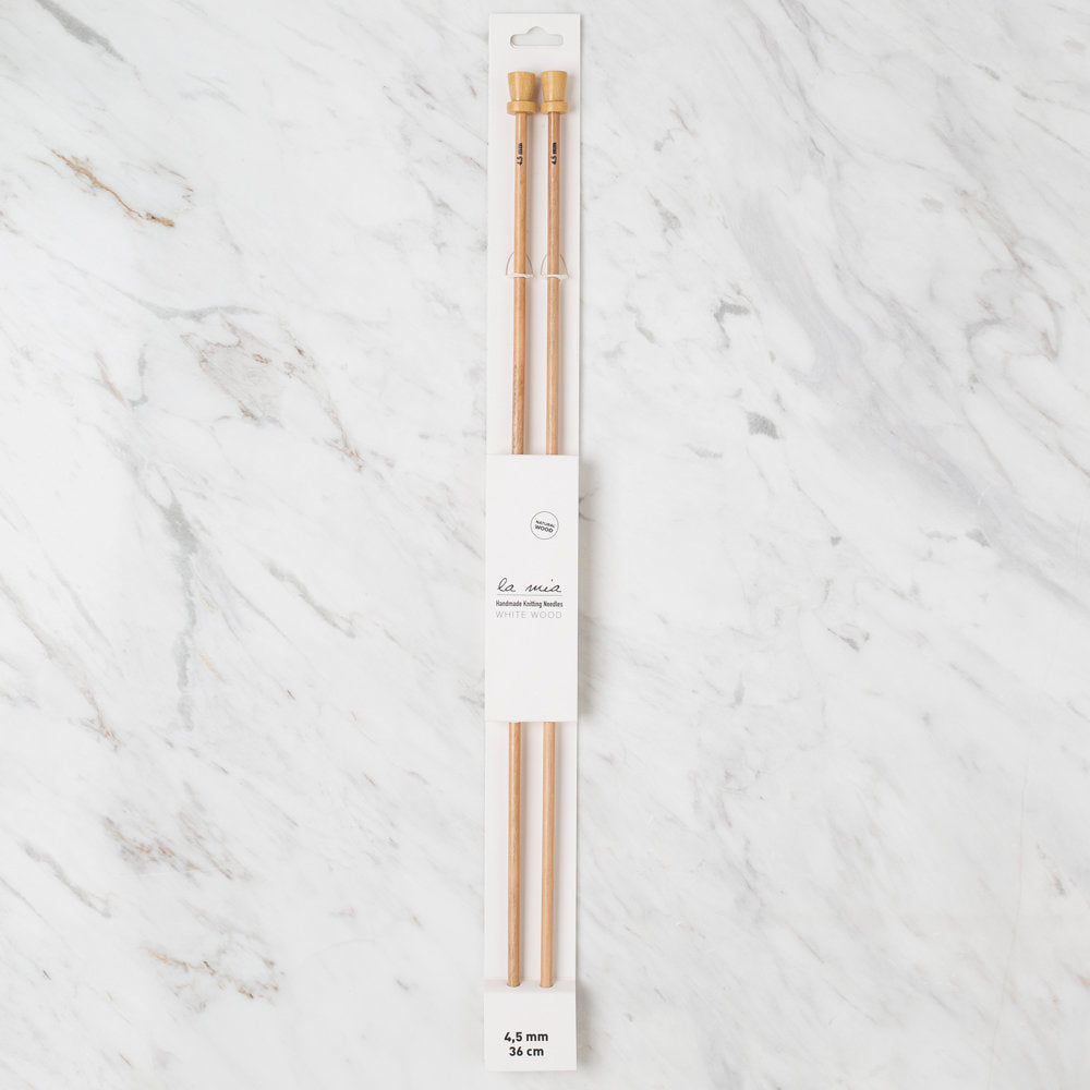 La Mia Whitewood 4.5 mm 36 cm Wooden Knitting Needle