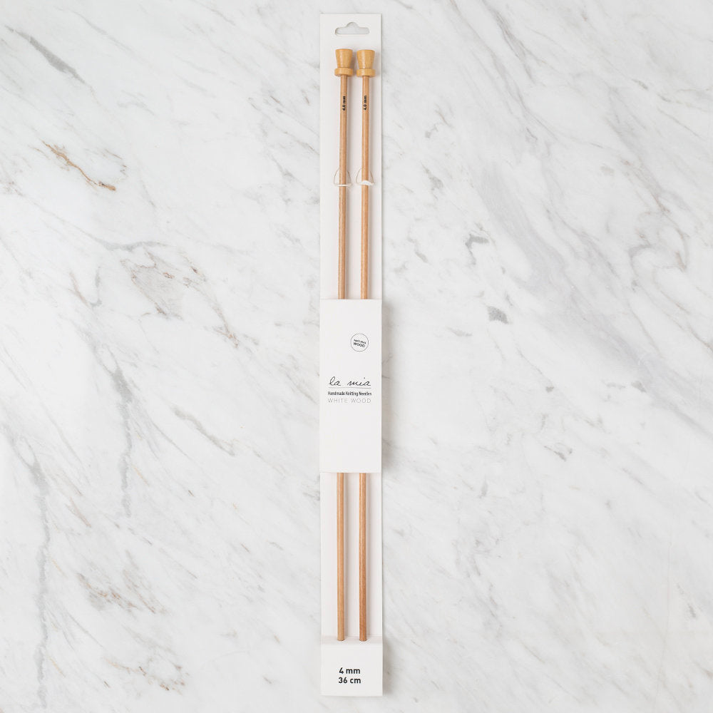 La Mia Whitewood 4 mm 36 cm Wooden Knitting Needle