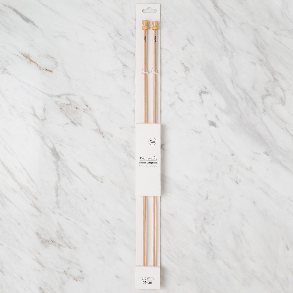 La Mia Whitewood 3.5 mm 36 cm Wooden Knitting Needle