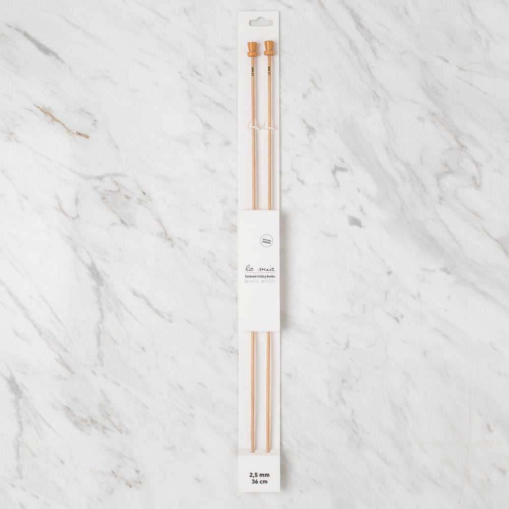 La Mia Whitewood 2.5 mm 36 cm Wooden Knitting Needle